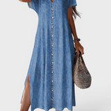 Helen | Elegant Retro Denim Dress