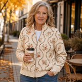 Persephone | Delicate Cream Floral Vine Print