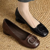 Margot | Square-Toe Leather Ballet Flats