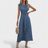 Emilia - Elegant Sleeveless Maxi Dress with Round Neck
