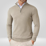 Men's Quarter-Zip Jumper – Slim-Fit Sports Pullover with Stand Collar