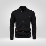Men's Knitted Cotton Gilet – Casual Comfort with High Collar