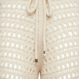 Crochet-Knit Beach Trousers with Elastic Waist for Women