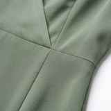 Satin Evening Maxi Dress with Side Slit and V-Neck for Women