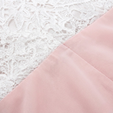 Sleeveless Lace and Chiffon Evening Maxi Dress with Crochet Bustier