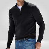 Men's Zip-Up Jumper – Half-Zip Jumper with Ribbed Texture and Comfortable Fit