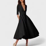 Helena - Elegant Dress with V-Neckline