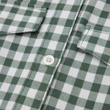 Checked Shirt Maxi Dress for Women with Classic Collar and Short Sleeves