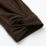 Fitted Maxi Dress with High Neck, Gathered Detail and Side Slit