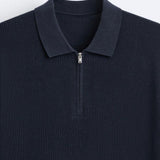 Elegant Knitted Polo with Zip