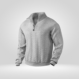 Men's Zip-Neck Jumper – Stylish Henley Collar and Relaxed Comfort