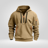 Men's Half-Zip Hoodie – Comfortable Urban Hooded Sweatshirt with Pockets