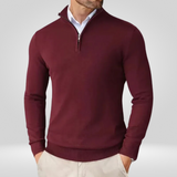 Men's Quarter-Zip Jumper – Slim-Fit Sports Pullover with Stand Collar