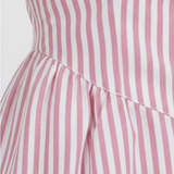 Sleeveless Vertical Stripe Maxi Dress with High Neck for Women
