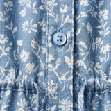 Floral Cotton Maxi Dress with V-Neck and Front Buttons for Women