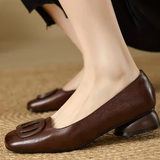 Margot | Square-Toe Leather Ballet Flats