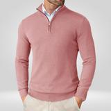 Men's Quarter-Zip Jumper – Slim-Fit Sports Pullover with Stand Collar