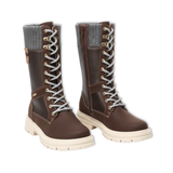 Women's Retro Lace-Up Winter Boots, Mid-Calf Platform Boots