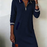 Sophie | Long-Sleeve Zip Polo Dress