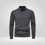 Men's Knitted Cotton Gilet – Casual Comfort with High Collar