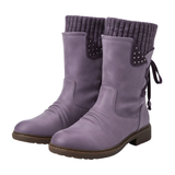 Women's Mid-Calf Faux Suede Winter Boots – Warm and Trendy Snow Boots