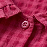 Checked Maxi Dress with Peter Pan Collar and Puff Sleeves for Women