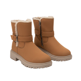 Warm Mid-Calf Snow Boots, Trendy Rubber Winter Boots, Tall Shoes
