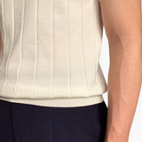 Ian | Men's Slim Fit Knit Polo, Business Casual with Textured Pattern