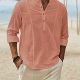 Asher | Lightweight Beach Shirt with Stand Collar & Casual Elegance