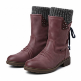 Women's Mid-Calf Faux Suede Winter Boots – Warm and Trendy Snow Boots
