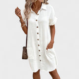 Short-Sleeved Flowing Dress