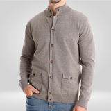 Men's Knitted Cotton Gilet – Casual Comfort with High Collar