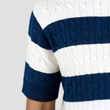 Men's Short-Sleeve Striped Jumper – Elegant & Comfortable