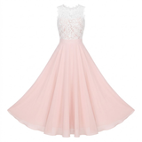 Sleeveless Lace and Chiffon Evening Maxi Dress with Crochet Bustier