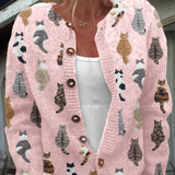 Camille Cat Print Cardigan