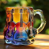 Handcrafted Cup with 3D Guitar Art