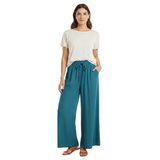 Roomy Wide-Leg Trousers with Elastic Waist and Pockets for Women
