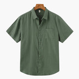 Isaiah | Short-Sleeve Linen Shirt for Men with Chest Pocket