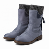 Women's Mid-Calf Faux Suede Winter Boots – Warm and Trendy Snow Boots