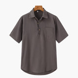 Thiago | Men's Linen Summer Polo Shirt with Chest Pocket