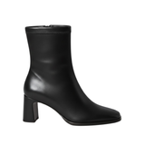 Women's Square Heel Boots with Square Toe and Stretch-Fit Shaft