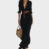 Julia - Fitted Long-Sleeved Maxi Dress