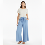 Roomy Wide-Leg Trousers with Elastic Waist and Pockets for Women