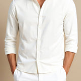 Classic White Stand Collar Shirt