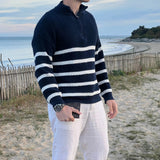 Men's Striped Half-Zip Jumper – Timeless Style and Stylish Comfort