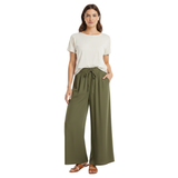 Roomy Wide-Leg Trousers with Elastic Waist and Pockets for Women