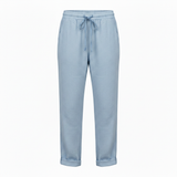 Women's Cotton-Blend Trousers with Elastic Waist and Fitted Pencil Cut