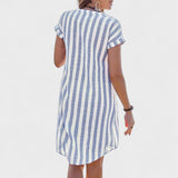 Martina - Elegant Striped Shirt Dress