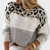Joana - Casual Jumper with Leopard Print