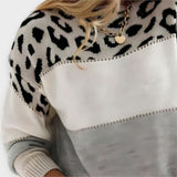 Joana - Casual Jumper with Leopard Print